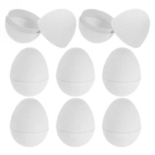  8pcs Paintable Paper Eggs: Diy Craft Unfinished Egg Ornaments - Empty Easter