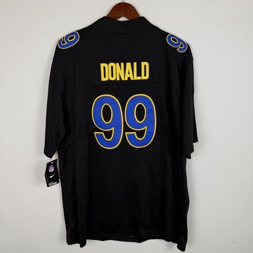 Nike Los Angeles Rams Aaron Donald Black Super Bowl LVI Jersey Men’s Size XL NWT - Picture 3 of 10