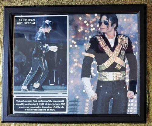 Michael Jackson - Billie Jean SINGLE Award + MOONDANCE gerahmtes Foto - Bild 3 von 6