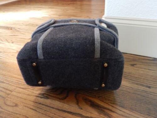 Kate Spade Two Tone Gray Felt / Wool Feel Bag Beantown Satchel Tote Rare! - Picture 4 of 8