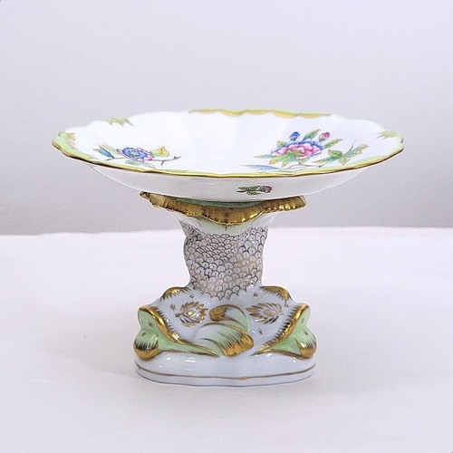 Plato de caramelo pedestal ornamental para peces delfines Herend Queen Victoria 7557/VBO 537 - Imagen 2 de 7