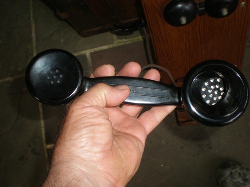 Seltenes Modell antikes Leich Electric Co Eiche Handkurbel Wandtelefon Genua, IL. - Bild 11 von 14