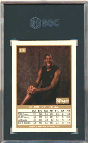 1990 Skybox #138 Magic Johnson SGC 10 🏀💥 - Picture 2 of 2