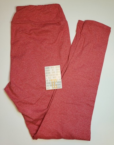 LuLaRoe TC Leggings meliert apfelrot einfarbig groß & kurvig (Größe 12-18) Neu mit Etikett - Bild 1 von 7