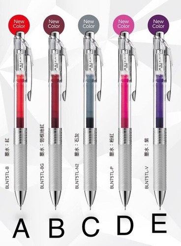 Pentel Energel Pens InFree Burgundy Gray 0.5 Needle Tip BLN75 New Colors Violet - Picture 12 of 16