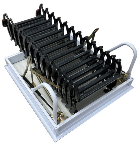 10.5Ft 13-Step Attic Ceiling Stairs Loft Wall Folding Pulldown Ladder Step Black - Picture 11 of 13