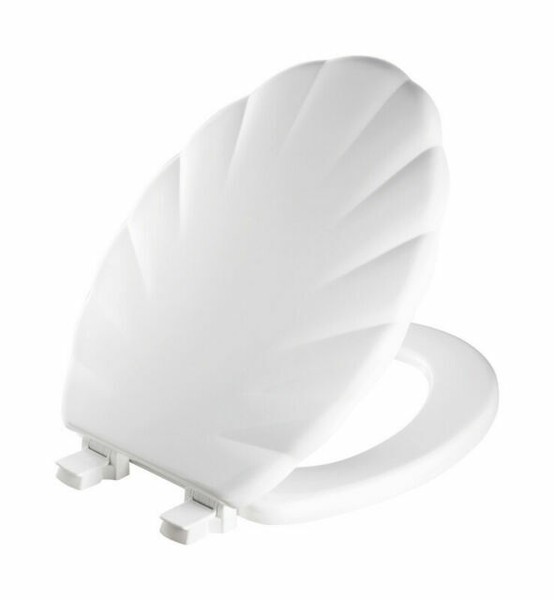Bemis Shell Molded Wood Elongated Toilet Seat in White 122wh for sale