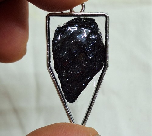 Specular Hematite Necklace Pendant Hand Made - Natural Specular Hematite Stone - Picture 2 of 4