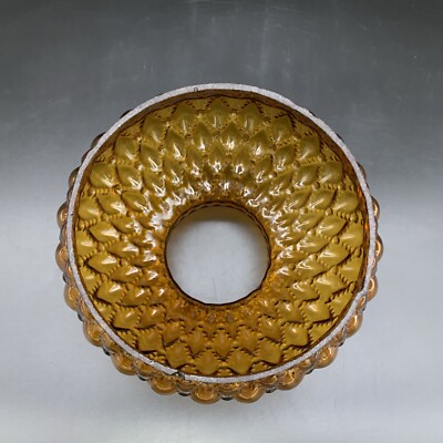 未開封　amber diamond pattern lamp shade 未開封 amber diamond pattern lamp shade vintage amber glass