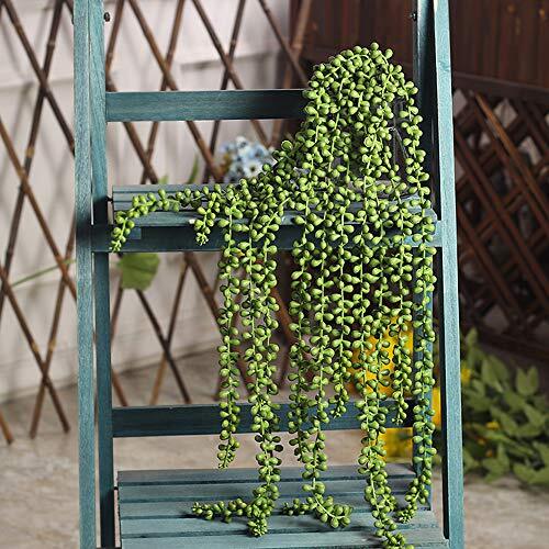 Artificial Succulents Hanging Plants Fake String of Pearls Fake Leaves 4pcs - Picture 5 of 6