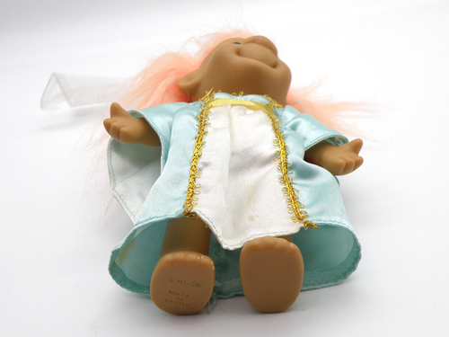 Vintage RUSS Troll doll Medieval PRINCESS 7" Brown Eyes Peach Hair - Picture 7 of 12