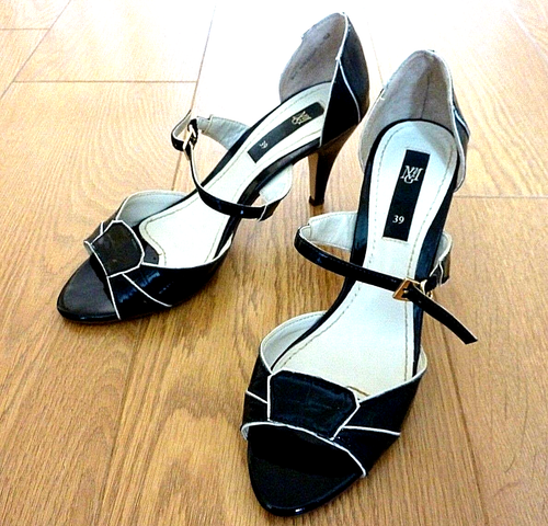 Mango Ladies Mary Jane Croc Pattern Peep Toe Slim Heel Shoes Size UK 6 EU 39 - Picture 2 of 9