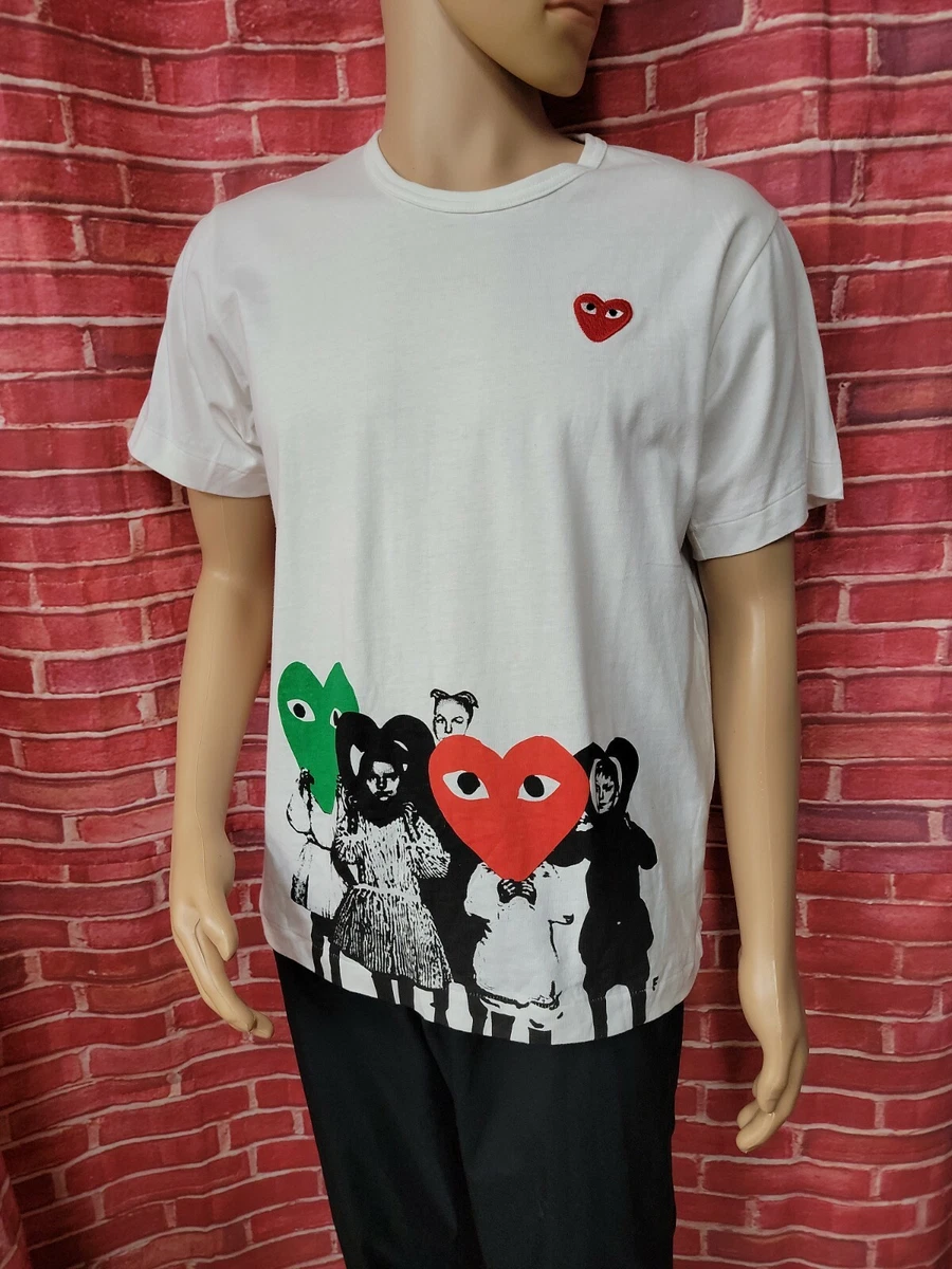 PLAY COMME DES GARCONS MEN'S CDG RED HEART PATCH SS TEE SHIRT