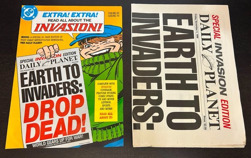 Periódico DAILY PLANET EXTRA INVASION (DC 1988) -- Uno sellado + Uno abierto - Imagen 3 de 4