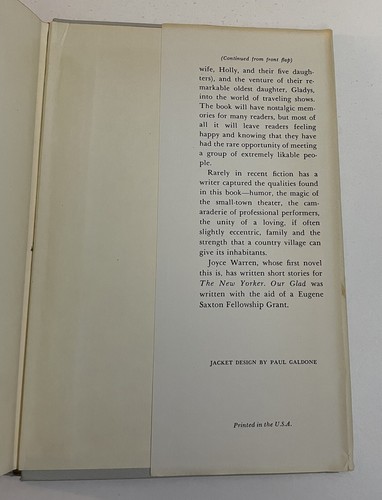 OUR GLAD Joyce Warren 1957 Book Club Edition Hardcover Dust Jacket Vintage Book - Picture 5 of 24