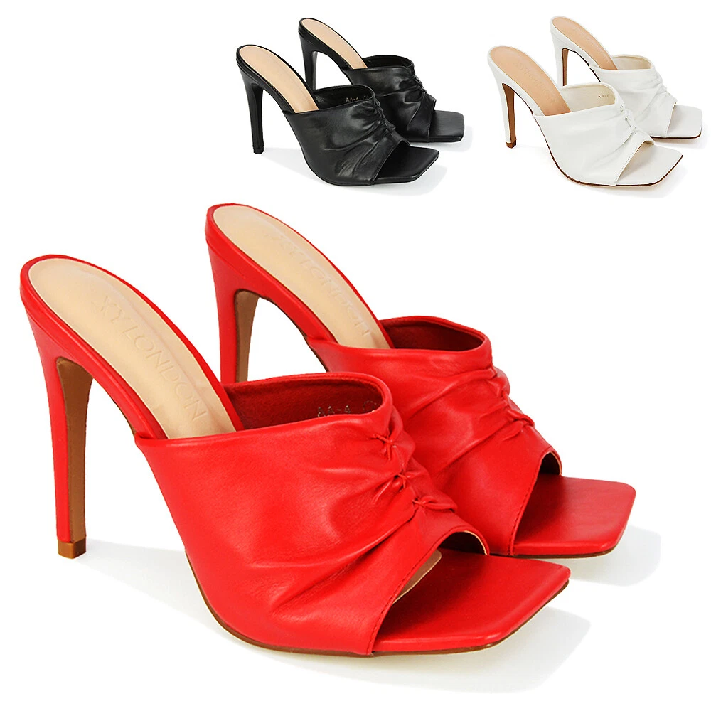 Open toe cheap stiletto mules