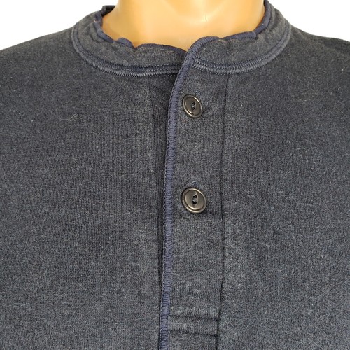 LL Bean River Driver Henley Shirt 2-Layer Thermal Blue Cotton Wool Large Canada - Picture 3 of 5