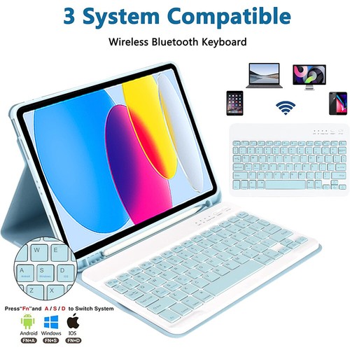Bluetooth Keyboard Case Cover With Mouse For iPad 5/6/7/8th/9th Gen Air 5 4 Pro - Picture 35 of 78