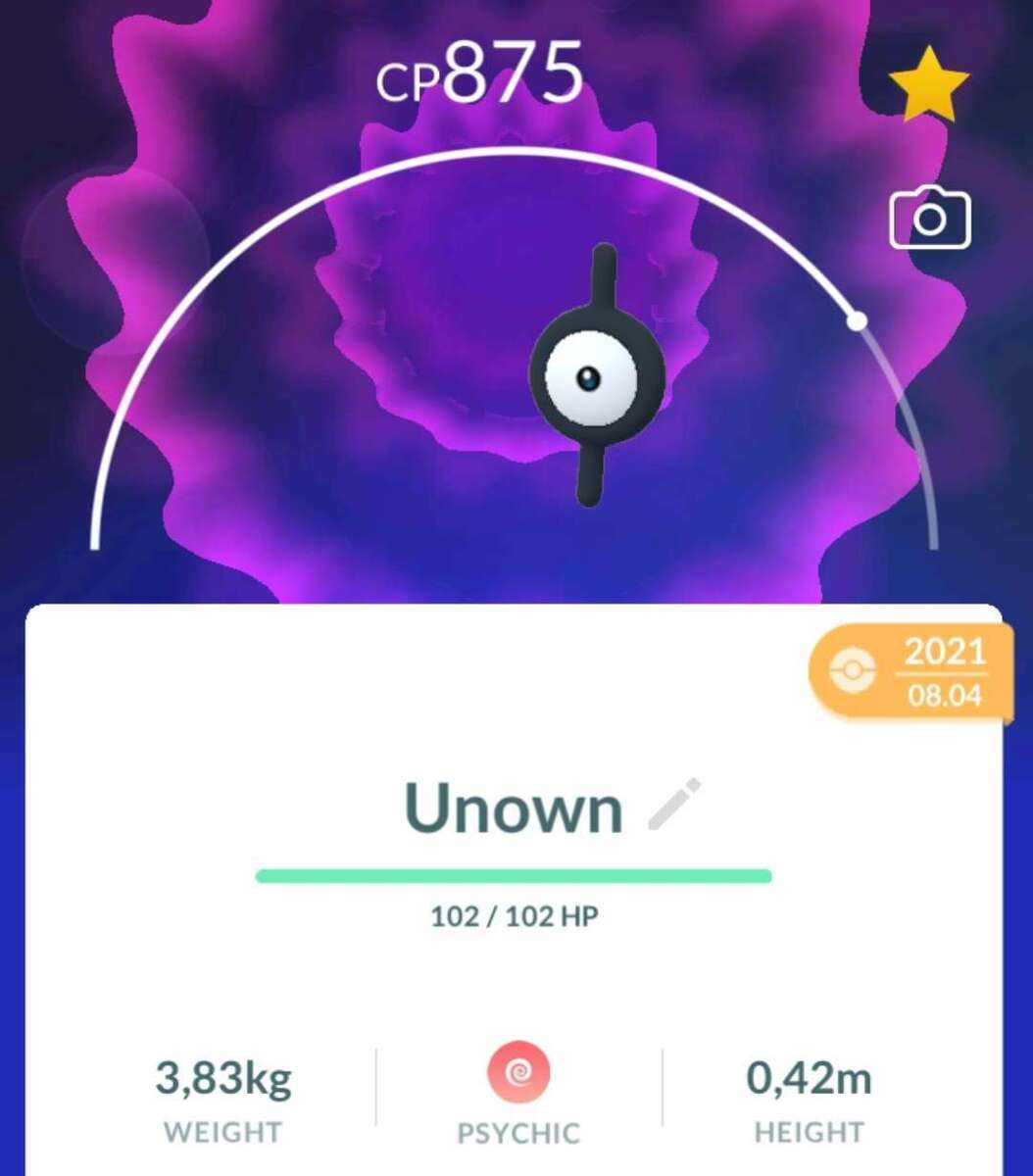 Pokemon Go ❓ Unown ❓ A C D E H I J K L N O P Q R U V W Y