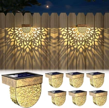 Solar Fence Lights 6 Pack Solar Step Lights Outdoor Waterproof LED Solar Powered