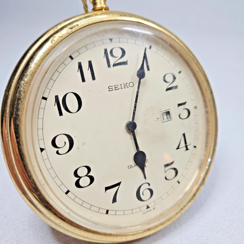 Seiko Desk/Table Alarm Clock Oversized Pocket Watch Metal Case QQ 104 A - Parts - Picture 13 of 19