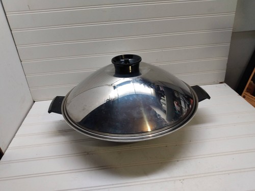 Chef's Ware Townecraft 7Qt Wok Stainless 14" Skillet Fry Pan Sauté Pot Dome Lid - Picture 6 of 7