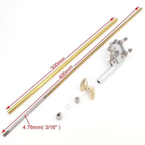 4.76mm 3/16" Shaft Strut Propeller Rudder kits for RC Boat Speed MONO VEE Oval - Picture 2 of 18