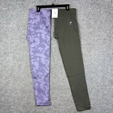 Lots of 2 GymShark Leggings Everyday Seamless XL Flex High Waist Camo Green