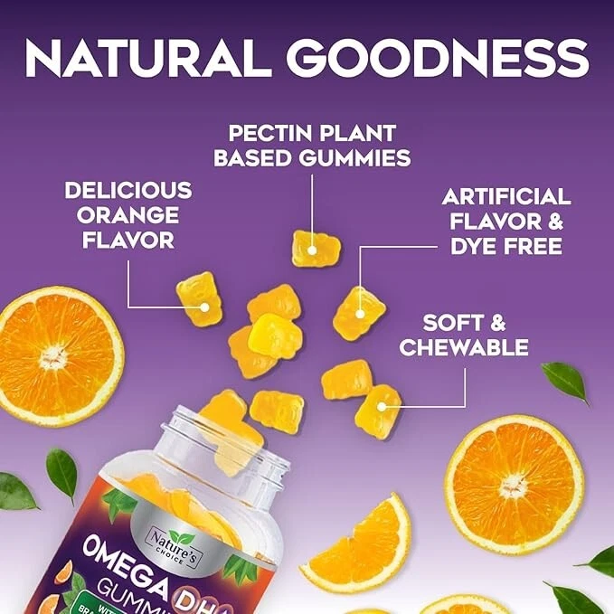 Omega 3 Gominolas de Aceite de Pescado, Suplemento Gomoso Omega 3 Saludable para el Corazón DHA y EPA Extra Foto 4 de 4