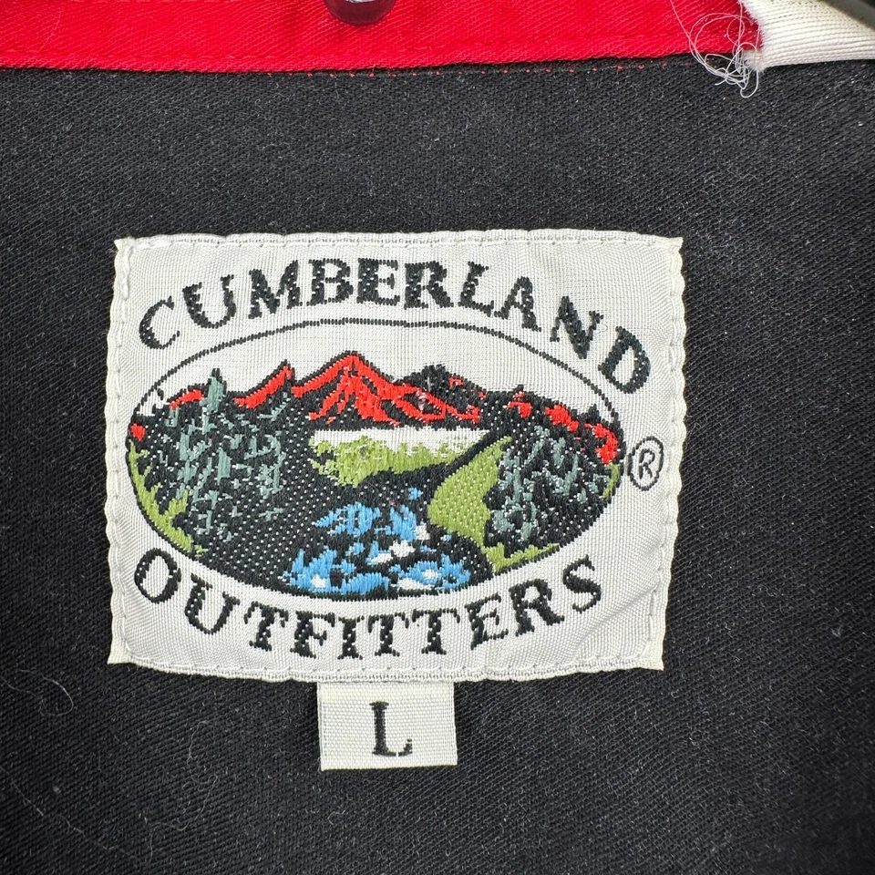 Camisa De Colección Cumberland Outfitters Perla A Presión Para Hombres L Negra Azteca Vaquero Occidental Foto 4 de 4