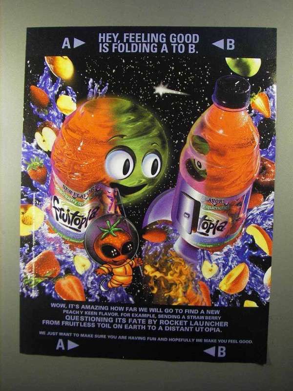 1998 Fruitopia Peachberry Quencher Juice Ad | eBay