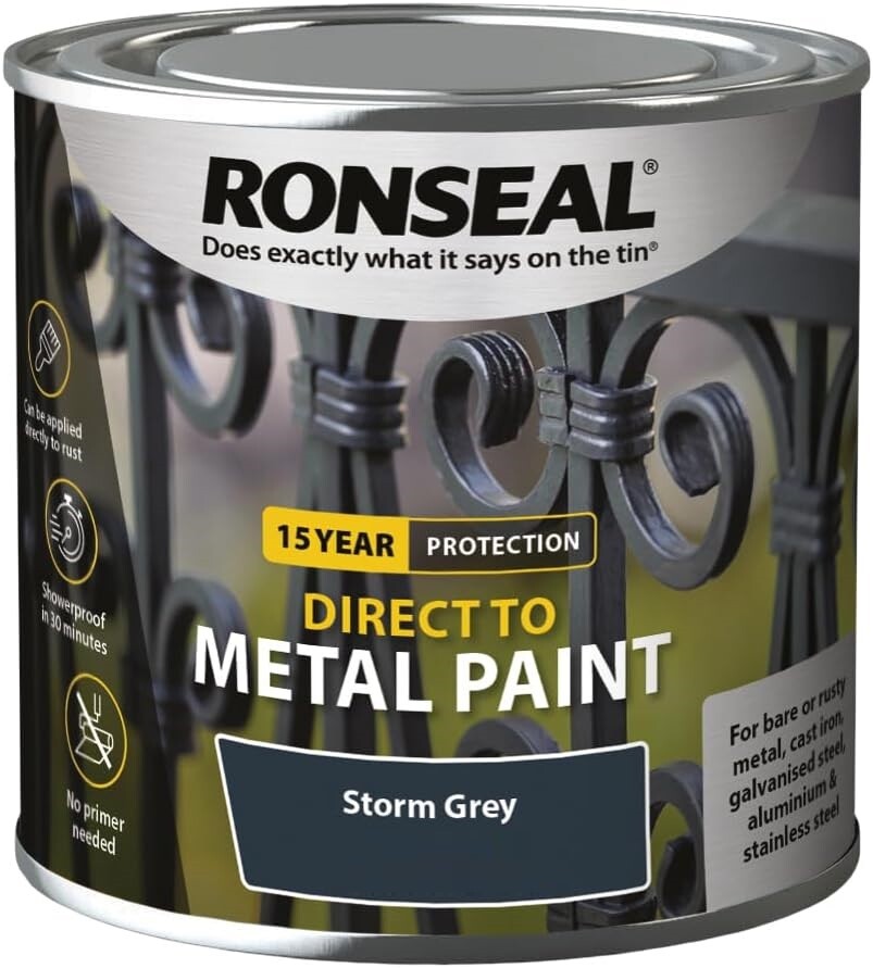 Direct to Rust Metal Paint Storm Grey Gloss, Matt or Satin Finish 250ml , 750ml