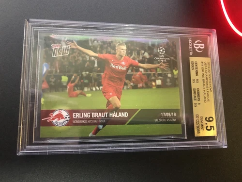 2019 Topps NOW Champions League Erling Haaland /178 #11 Salzburg 1st RC BGS 9.5