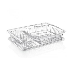 Dish Drainer With Drip Tray High Quality Clear Plastic 40cm X 29cm