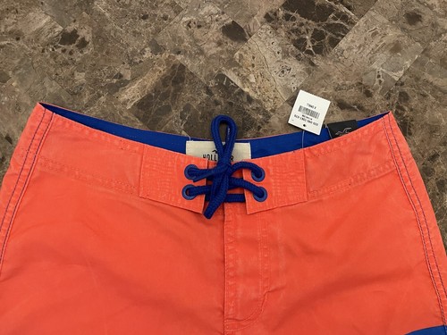 NEW Hollister Blue Orange White Striped Swim Shorts Trunks Mens Size XS NWT - Picture 5 of 8