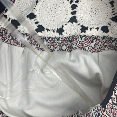 Altar’d State Halter Mini Dress Crochet Lace Top Beaded Straps LARGE NWT - Picture 18 of 24