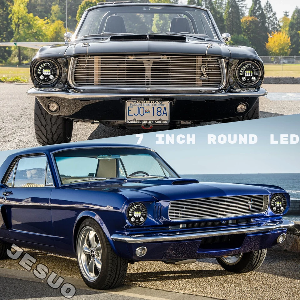 For Ford Deluxe 1939-1951 7" Inch Round LED Headlights Pair Foto 3 de 4