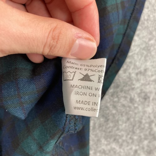 Collectif London Mimi Dress Womens XS Green Blackwatch Tartan Cottagecore Plaid - Picture 8 of 16