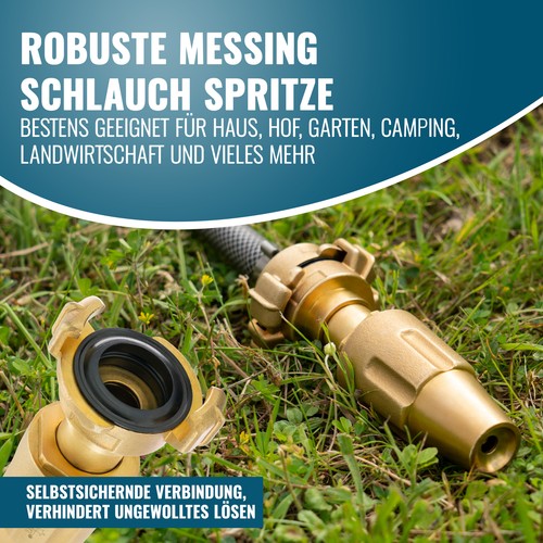 Poppstar Messing Gartenspritze mit Spritzdüse NW 14mm - Bild 5 von 5