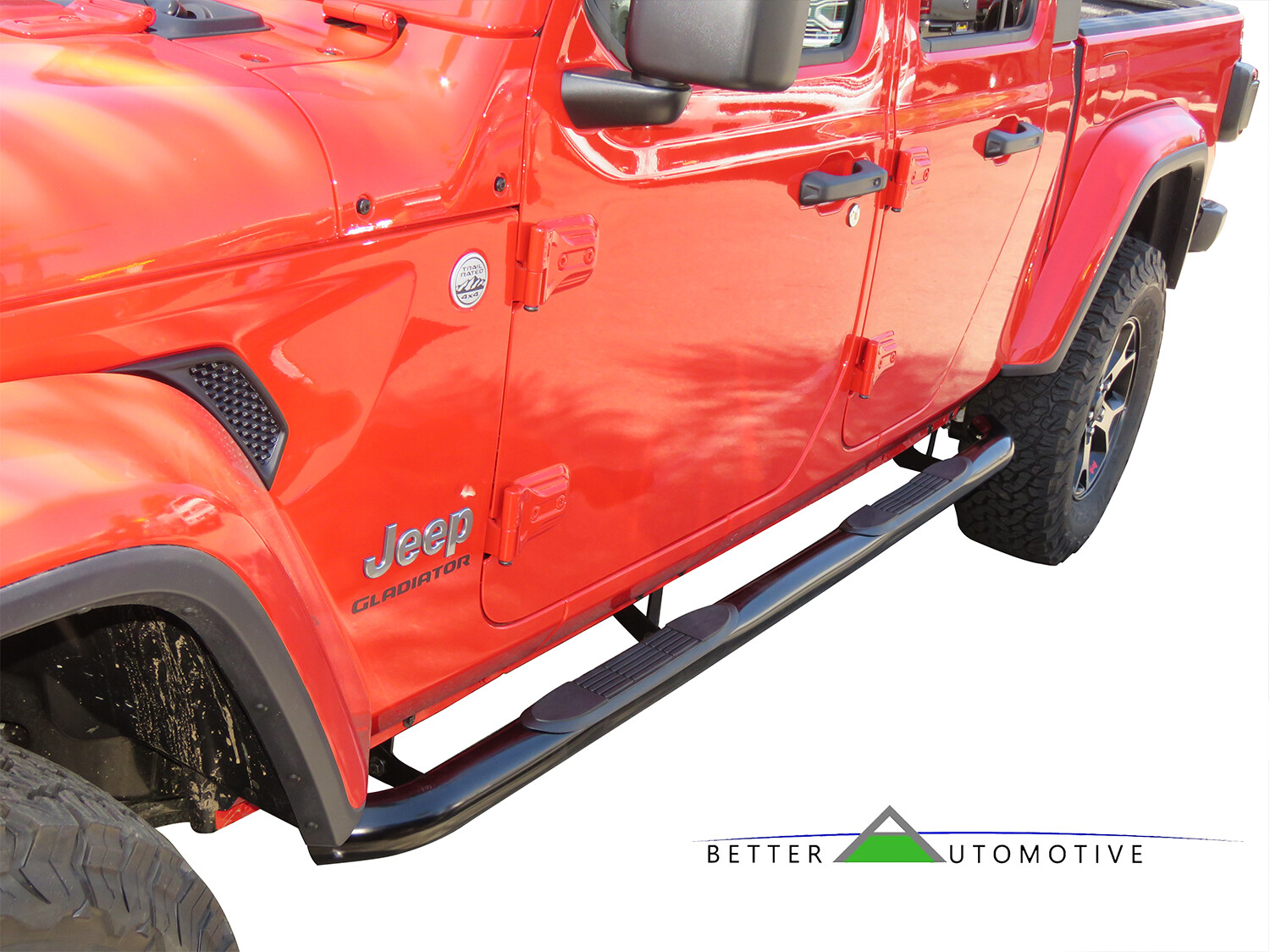 3" Black Side Step Rails for 20202024 Jeep Gladiator Nerf Bars Running