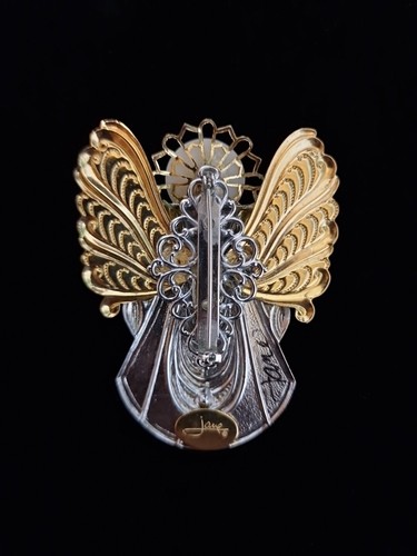 Lot Of 4 Vintage Signed Jane 1990's Angels Gold Silver Tone Brooches Pins, *22t - Picture 7 of 14