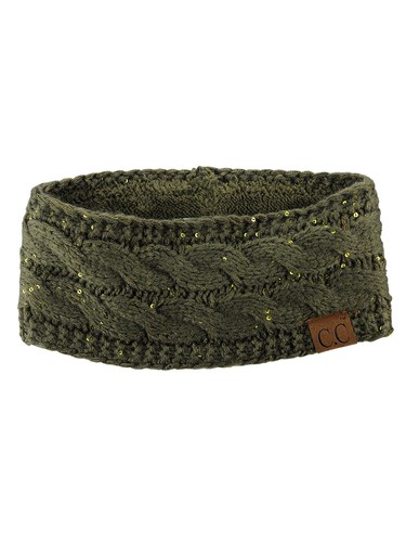 C.C Soft Stretch Winter Warm Kabel Strick Unscharf gefütterter Ohrwärmer CC Stirnband - Bild 293 von 406