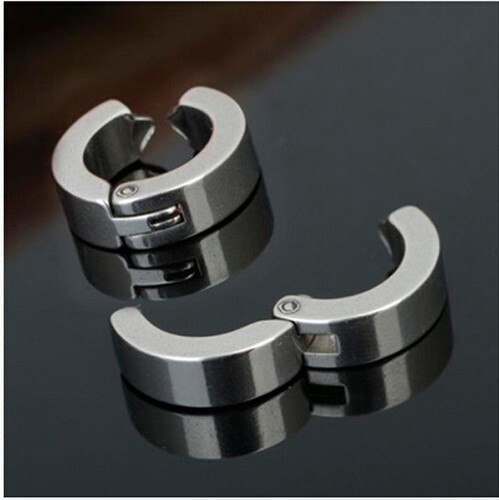 1 par de pendientes con clip de acero inoxidable para hombre y mujer aro abraggie sin perforación - Imagen 4 de 7