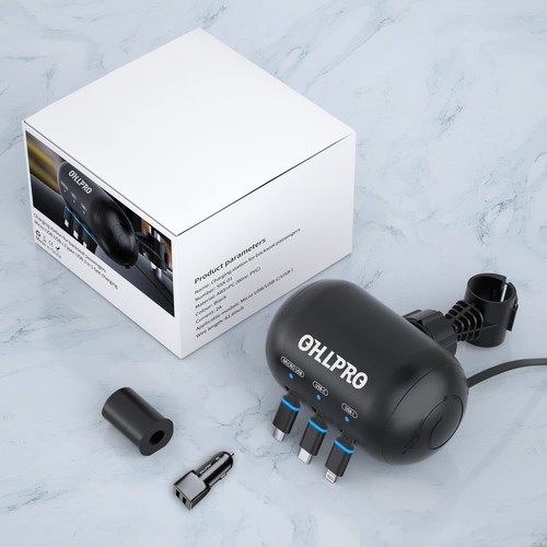 3in1 Retractable Backseat Car Charging Station 36w Fast Car Charger For All Phon - Photo 9 sur 12