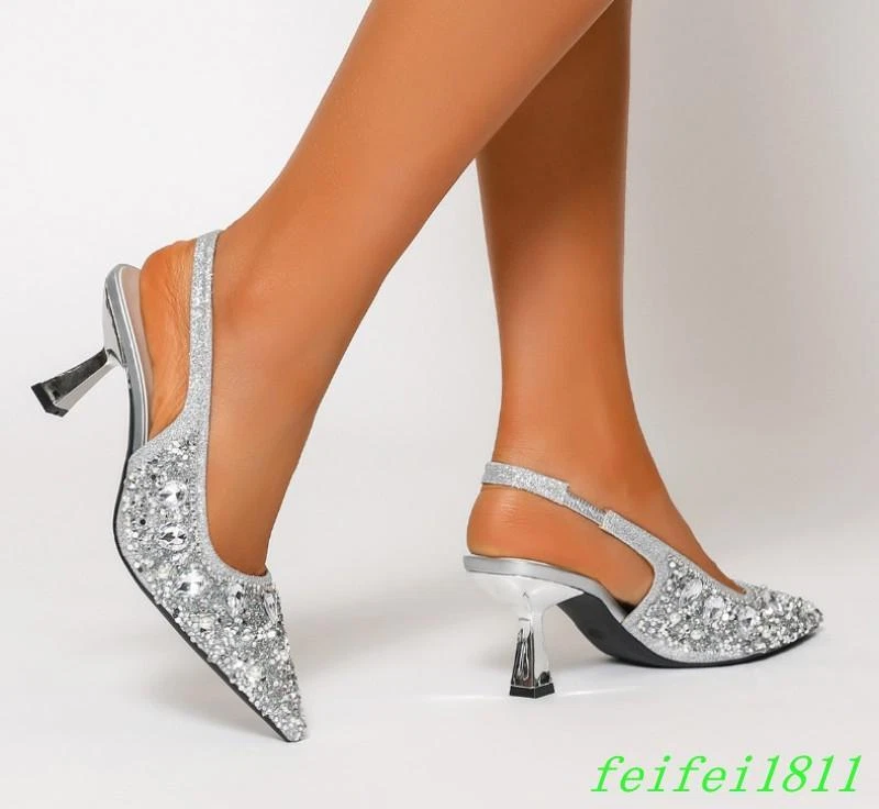 Moda Para mujeres Sandalias Brillantes Punta Estrás Informales Club Formales Zapatos Foto 3 de 4