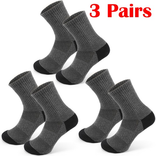 Men's Hiking Walking Socks Wicking Cushioned Outdoor Recreation Crew Work Socks - Picture 4 of 20