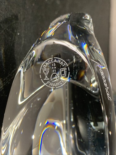 VTG BACCARAT Crystal Art Glas Swan Signed & Stamped Baccarat France 6” Rare - Picture 7 of 8
