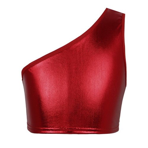 Kids Crop Vest Girls Shiny Metallic Sport Bras Crop Tank Top Shirts Activewear - Picture 73 of 76