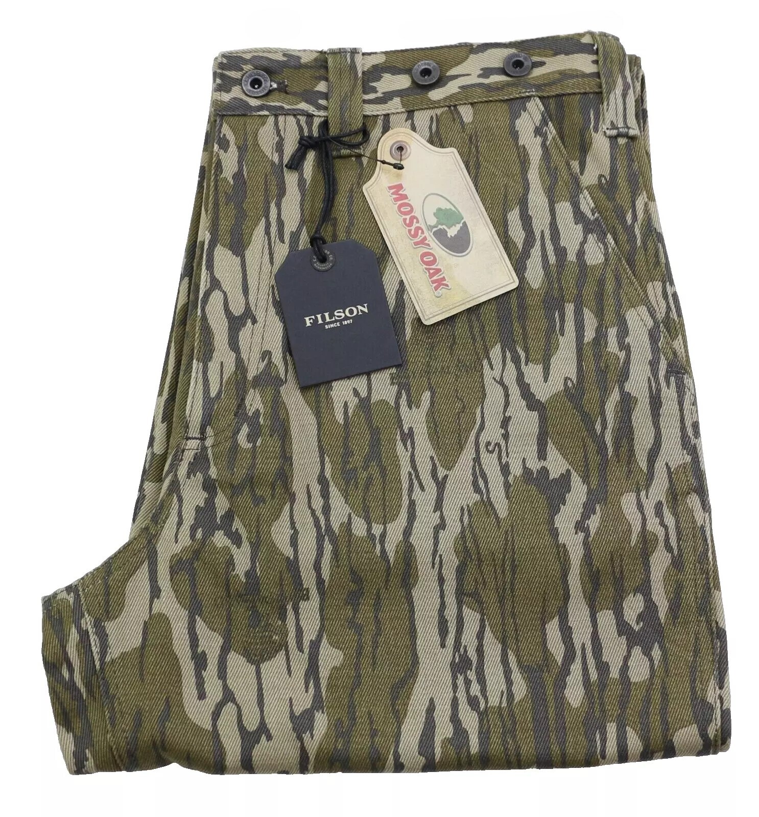 Универсальные брюки Filson из прочной саржи мужских размеров из водоотталкивающего вощеного хлопка цвета замшелого дуба