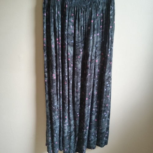 Fatamorgana Sz XL Summer Fall Autumn Smocked Maxi Dress Swing Tiedye Stars Gray - Picture 3 of 12